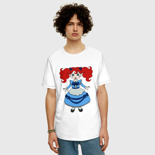 Мужская футболка хлопок Oversize с принтом Poppy Playtime doll 01, фото на моделе #1