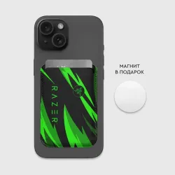 Картхолдер Magsafe магнитный Razer green - фото 2