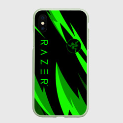 Чехол для iPhone XS Max матовый Razer green