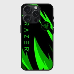 Чехол силиконовый для Apple iPhone 15 Pro Мax матовый Razer green