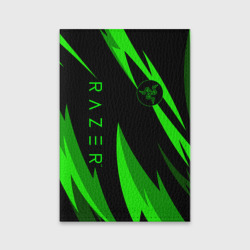 Обложка для паспорта матовая кожа Razer green