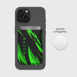 Картхолдер Magsafe магнитный Razer green - фото 2