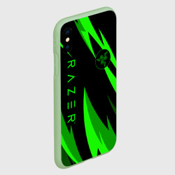 Чехол для iPhone XS Max матовый Razer green - фото 2
