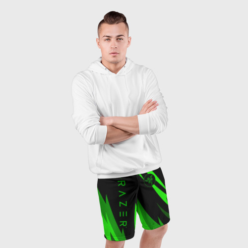 Мужские шорты спортивные Razer green, цвет 3D печать - фото 5