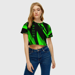 Женская футболка Crop-top 3D Razer green - фото 2