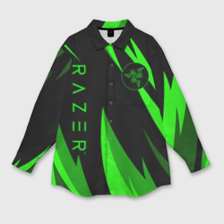 Мужская рубашка oversize 3D Razer green