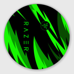 Круглый коврик для мышки Razer green