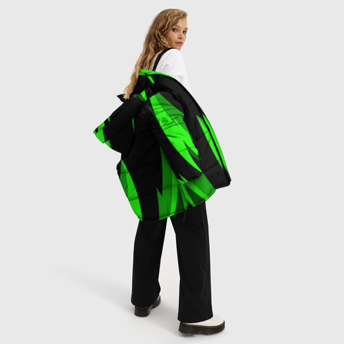 Женская зимняя куртка Oversize Razer green, цвет черный - фото 5