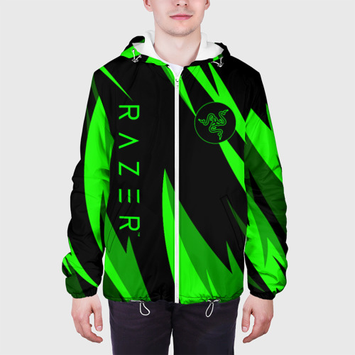 Мужская куртка 3D Razer green, цвет 3D печать - фото 4
