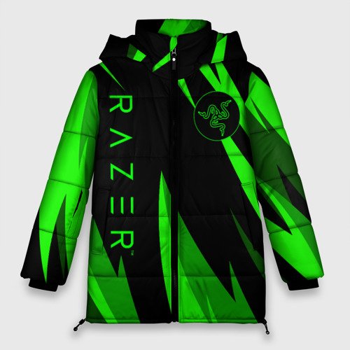 Женская зимняя куртка Oversize Razer green, цвет черный