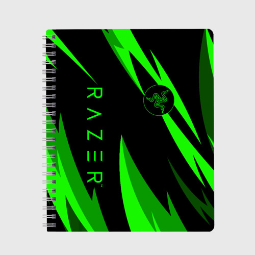 Тетрадь Razer green, цвет клетка