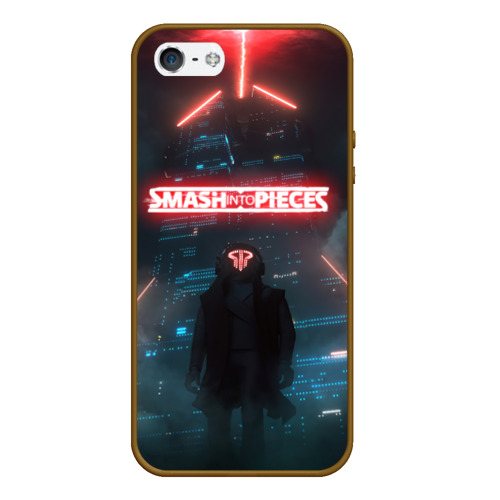 Чехол для iPhone 5/5S матовый Smash Into Pieces Big Bang Neon man, цвет коричневый