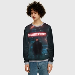 Мужской свитшот 3D Smash Into Pieces Big Bang Neon man - фото 2