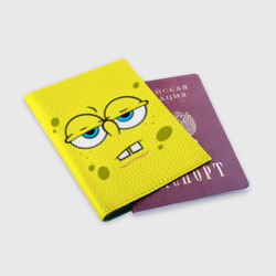 Обложка для паспорта матовая кожа -Губка Боб- - фото 2