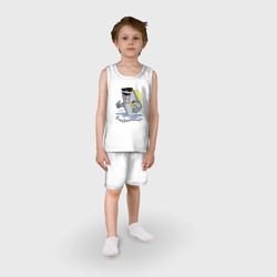 Пижама с принтом Fuerteventura - summer paradise для ребенка, вид на модели спереди №2. Цвет основы: белый