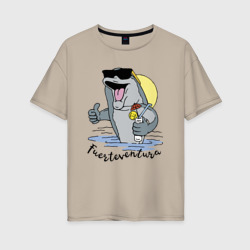 Женская футболка хлопок Oversize Fuerteventura - summer paradise