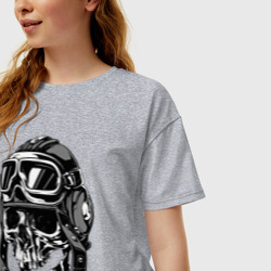 Женская футболка хлопок Oversize Skull Ridеr - фото 2