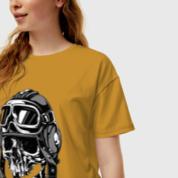 Женская футболка хлопок Oversize Skull Ridеr - фото 2