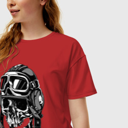 Женская футболка хлопок Oversize Skull Ridеr - фото 2