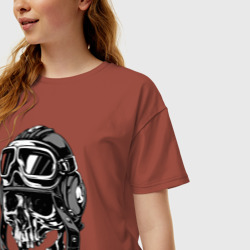 Женская футболка хлопок Oversize Skull Ridеr - фото 2