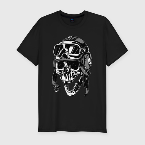 Мужская футболка хлопок Slim Skull Ridеr, цвет черный