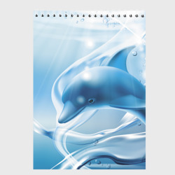 Скетчбук Дельфин в лазурном океане