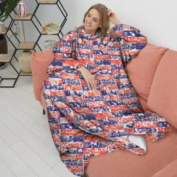 Плед с рукавами СССР хроника паттерн - фото 2