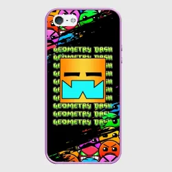 Чехол для iPhone 5/5S матовый Geometry Dash classic levels