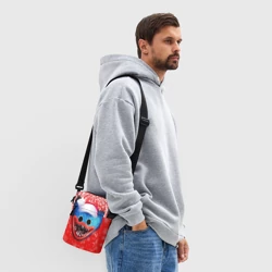 Сумка через плечо 3D Poppy Playtime Хаги Ваги новогодний, снежинки - фото 2