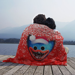 Плед 3D Poppy Playtime Хаги Ваги новогодний, снежинки - фото 2