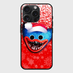 Чехол силиконовый для Apple iPhone 15 Pro матовый Poppy Playtime Хаги Ваги новогодний, снежинки