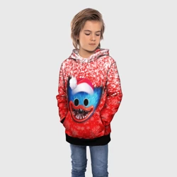 Детская толстовка 3D Poppy Playtime Хаги Ваги новогодний, снежинки - фото 2