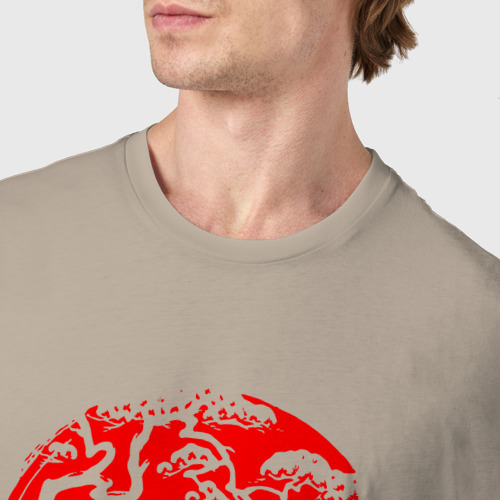 Мужская футболка хлопок Медоеду на все ***, цвет миндальный - фото 6