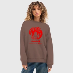 Женский свитшот oversize без начеса хлопок Медоеду на все *** - фото 2