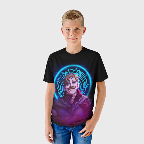 Детская футболка 3D с принтом ЭСКАНОР 7 СМРТЕНЫХ ГРЕХОВ НЕОН, фото на моделе #1