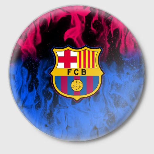 Значок Barcelona neon fire sport logo, цвет белый