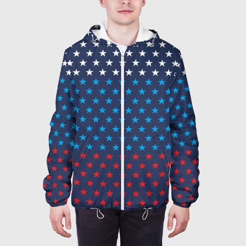 Мужская куртка 3D Флаг в звездах, цвет 3D печать - фото 4