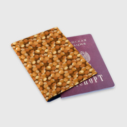 Обложка для паспорта матовая кожа Орехи фундук паттерн - фото 2