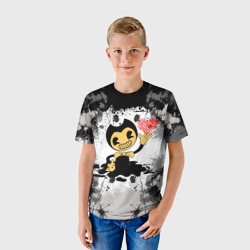 Детская футболка 3D Bendy love Бенди с сердцем - фото 2