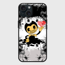Чехол силиконовый для Apple iPhone 15 матовый Bendy love Бенди с сердцем