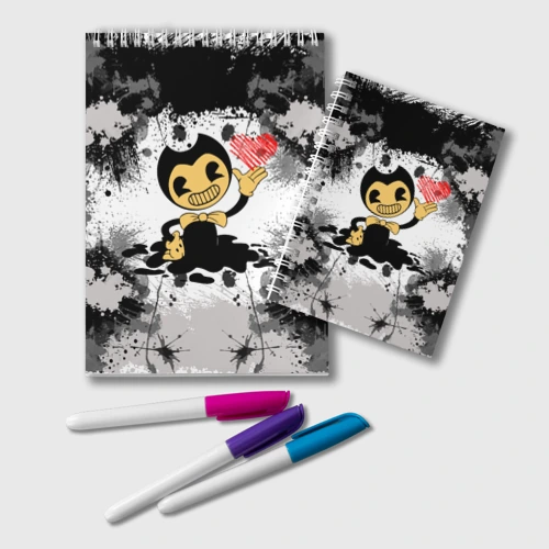 Блокнот Bendy love Бенди с сердцем