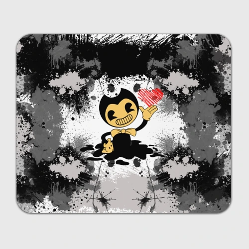 Прямоугольный коврик для мышки Bendy love Бенди с сердцем