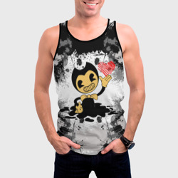 Мужская майка 3D Bendy love Бенди с сердцем - фото 2