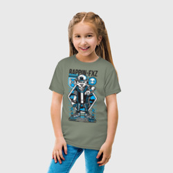 Детская футболка хлопок Тигр рэпер с микрофоном - фото 2