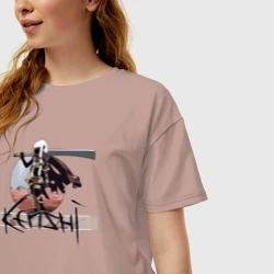Женская футболка хлопок Oversize Кенши Самурай - фото 2