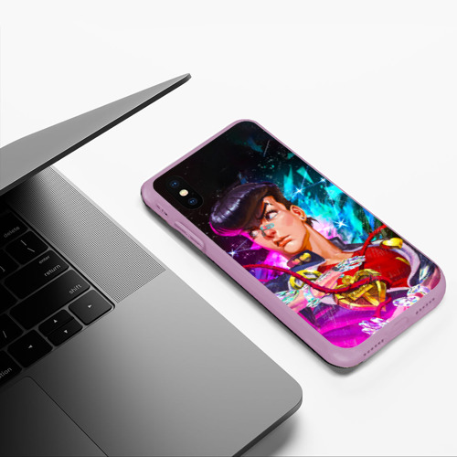 Чехол для iPhone XS Max матовый Космический Джоске Хигашиката из Джо Джо, цвет сиреневый - фото 5