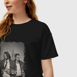 Женская футболка хлопок Oversize Настоящее диско - фото 2