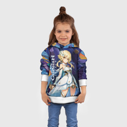 Толстовка с принтом Люмин путешественница из Genshin Impact для ребенка, вид на модели спереди №3. Цвет основы: белый