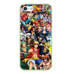 Чехол для iPhone 5/5S матовый Все Герои аниме Ван Пис all Heroes One piece