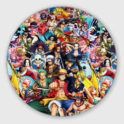 Круглый коврик для мышки Все Герои аниме Ван Пис all Heroes One piece